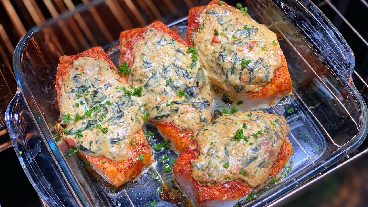 Легко фаршированный лосось, супервкусный и невероятно аппетитный