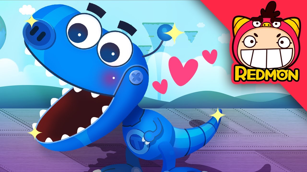 Robot tyrannosaurus family song | T-Rex Song | Dinosaur songs | Nursery Rhymes | REDMON