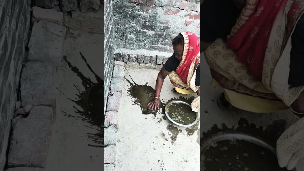#villagerlifestyle #villagelife #desiviilagelifetstyle #gobar ki lipai #angan m gobar ki lipai
