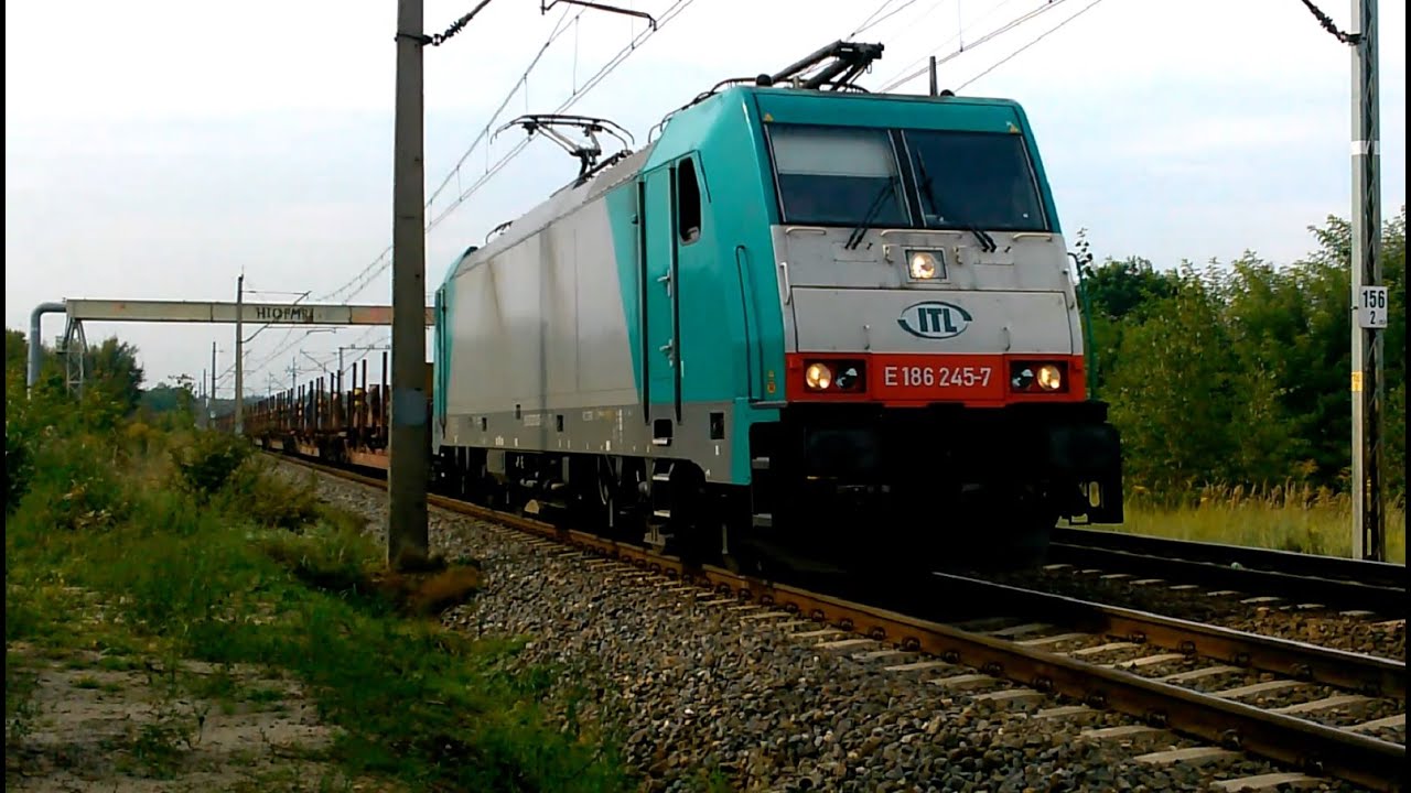 TRAXX E186 245-7 ITL + zarąbisty mechu, czyli Rp1 + efekt Dopplera - Zielona G&oacute;ra (HD)