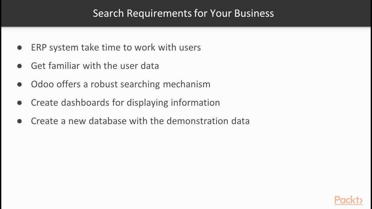 Working with Odoo 10 : Determining the Search Requirements for Your Business | packtpub.com