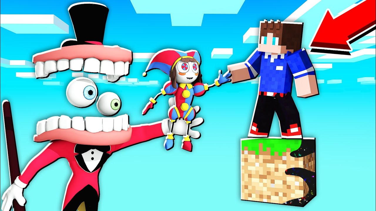 МАЙНКРАФТ НО ОДИН БЛОК С ПОМНИ ИЗ ЦИФРОВОГО ЦИРКА 100% ТРОЛЛИНГ МУЛЬТИК DIGITAL CIRCUS