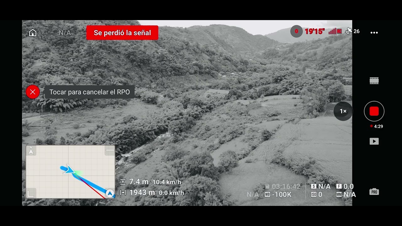 Perdí la señal de mi drone DJI mini 4K justo en el río, vuelo en las montañas 