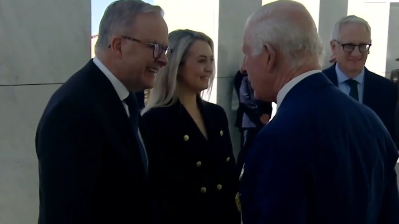 The King and Queen greet Prime Minister Anthony Albanese