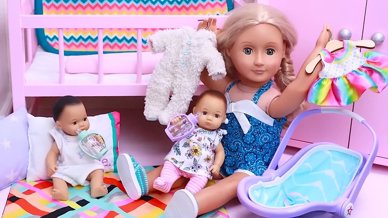 Play Dolls compilation of family morning routines with twins!