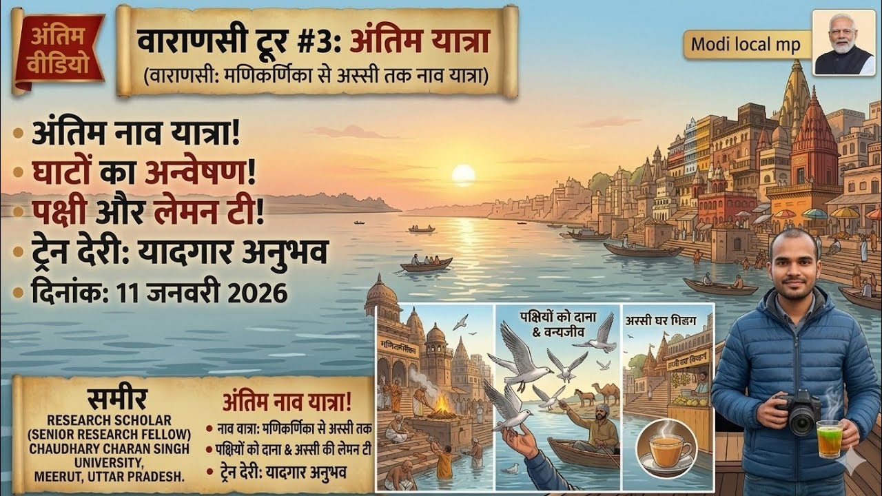 Boat View of Kashi: Manikarnika ghat to Assi Ghat Kashi on 11 January 2026