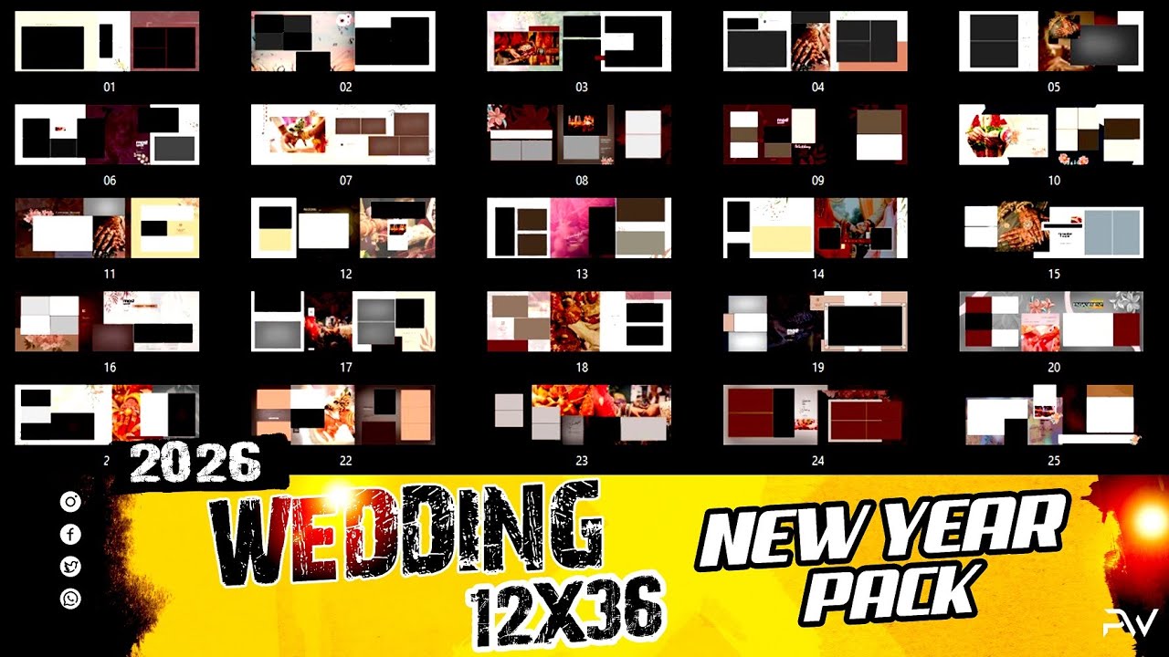 2026 NEW YEAR  12X36 PSD DOWNLOAD  ALBUM PSD WEDDING ALBUM DESIGN I || album design