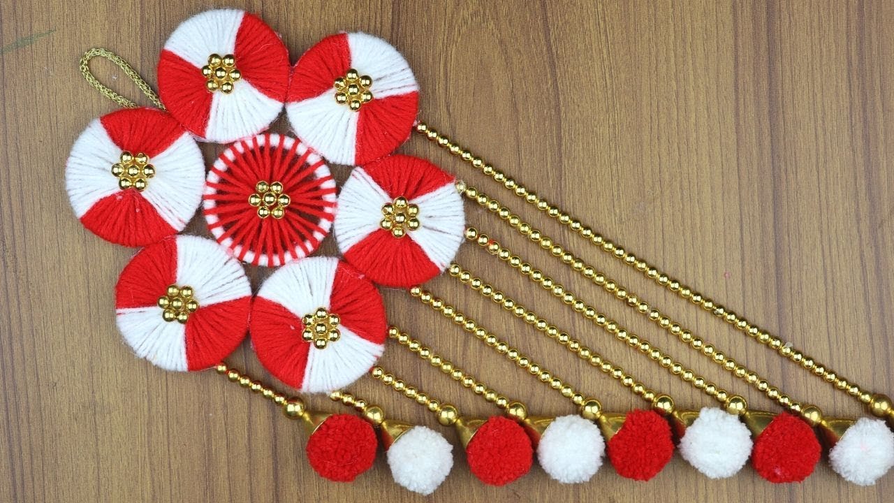 Woolen art and craft - Woolen Door Hanging Making - Best reuse ideas - DIY home projects #StayHome