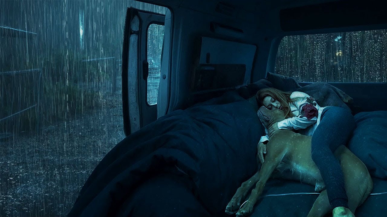 Stress Relief in 3 Minutes with Heavy Rain on Cozy Car Window at Night -Heavy Rainstorm on Car Roof