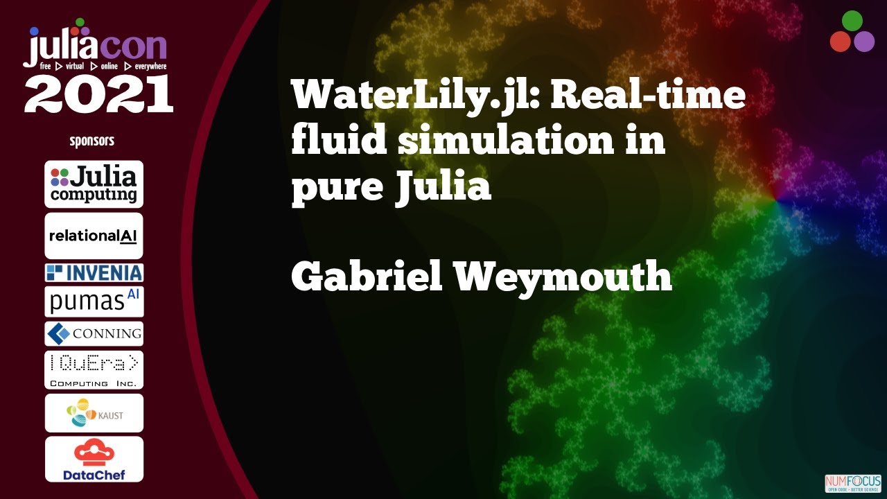 WaterLily.jl: Real-time fluid simulation in pure Julia | Gabriel Weymouth | JuliaCon2021