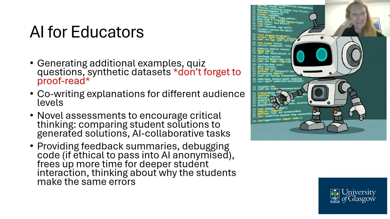 AI in Statistical Education: Opportunities and Challenges -- Jennifer Gaskell (Glasgow)
