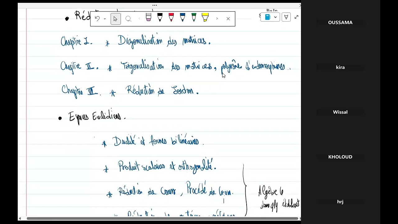 Algèbre 3 - Séance publique : réduction des endomorphismes ( Diagonalisation ) (Ilias 2025).