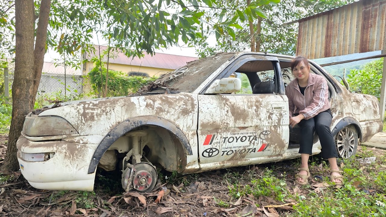 Full video of girls repairing and restoring old broken cars and farm vehicles.