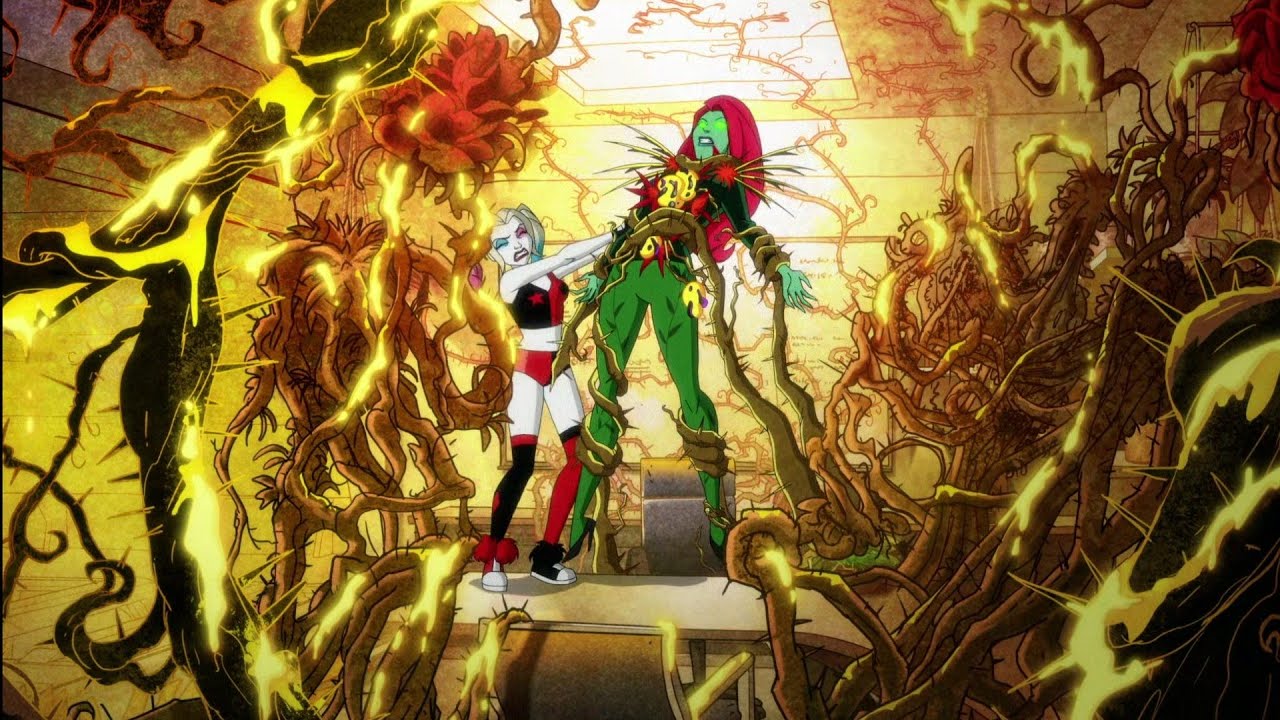 Harley Quinn saved Poison Ivy from Floronic Man.