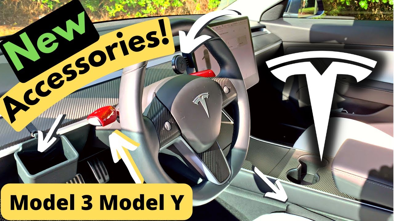 New Accessories!! 🚗 Tesla Model 3  🔥 Model Y ➤ Gear Cover, Phone Mount, Garage Decals and WAY MORE!