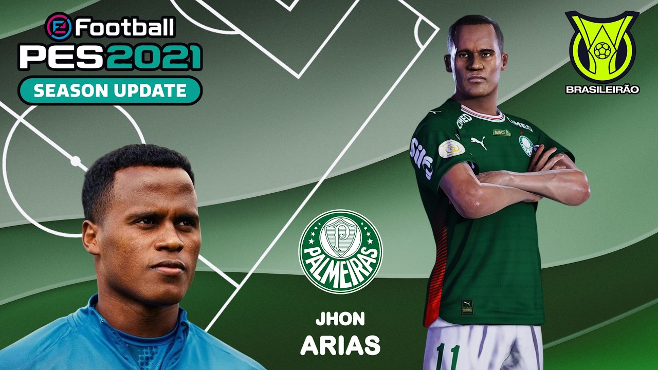 JHON ARIAS face+stats (SE Palmeiras) How to create in PES 2021