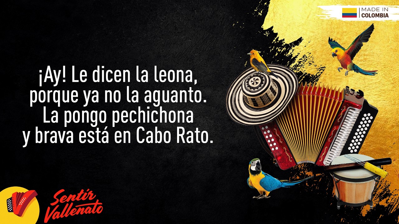 La Leona, Peter Manjarr&eacute;s & Sergio Luis Rodr&iacute;guez, Video Letra - Sentir Vallenato