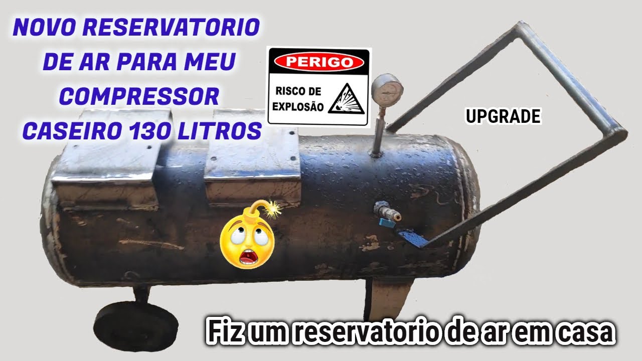 COMPRESSOR DE AR CASEIRO, REFORMA DE UM RESERVATORIO CILINDRO. Parte 1