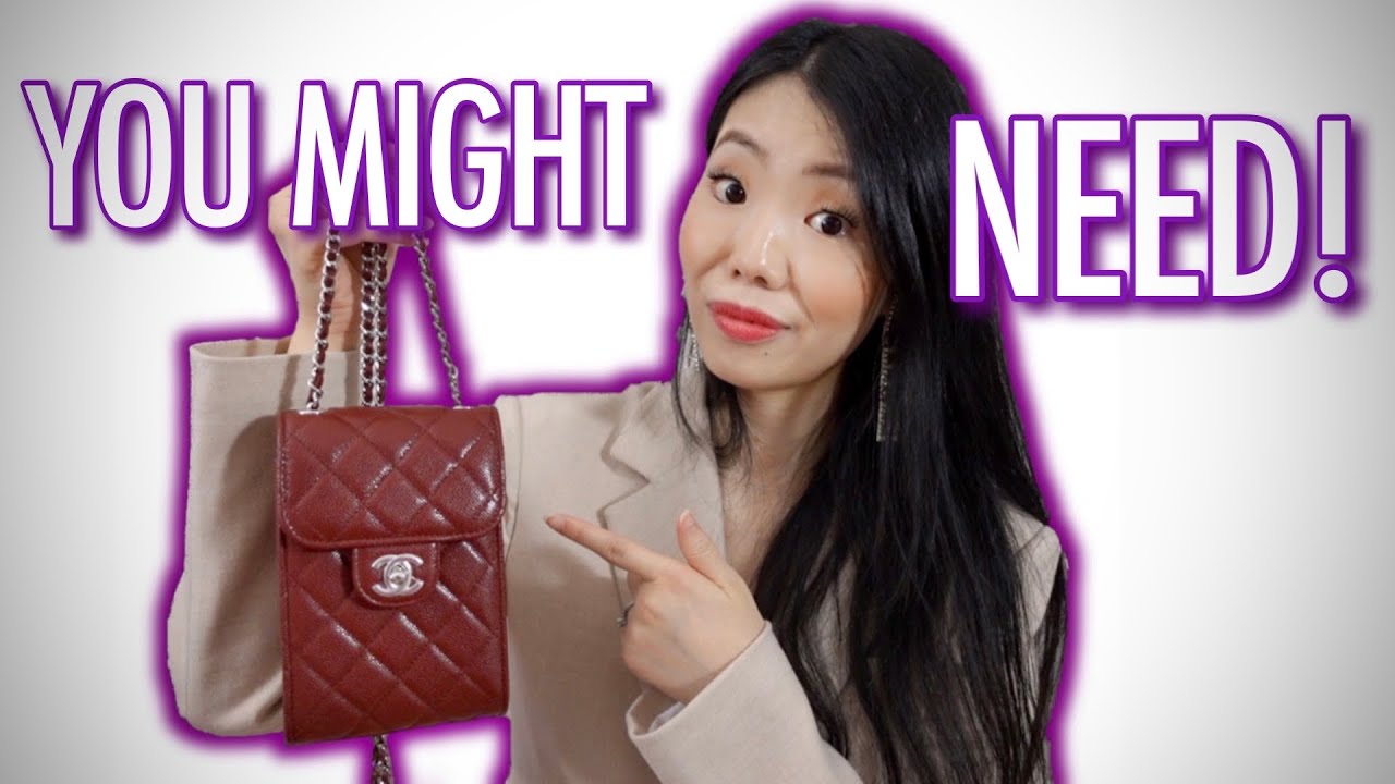 CHANEL PHONE HOLDER CLUTCH WITH CHAIN REVIEW + SAMORGA PEARL STRAPS | FashionablyAMY
