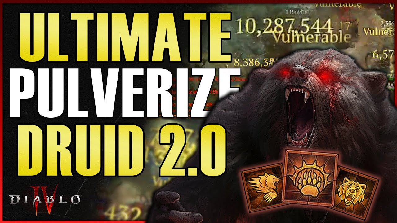 UPDATED || LVL 100 INSANE PULVERIZE DRUID || DIABLO 4 END GAME