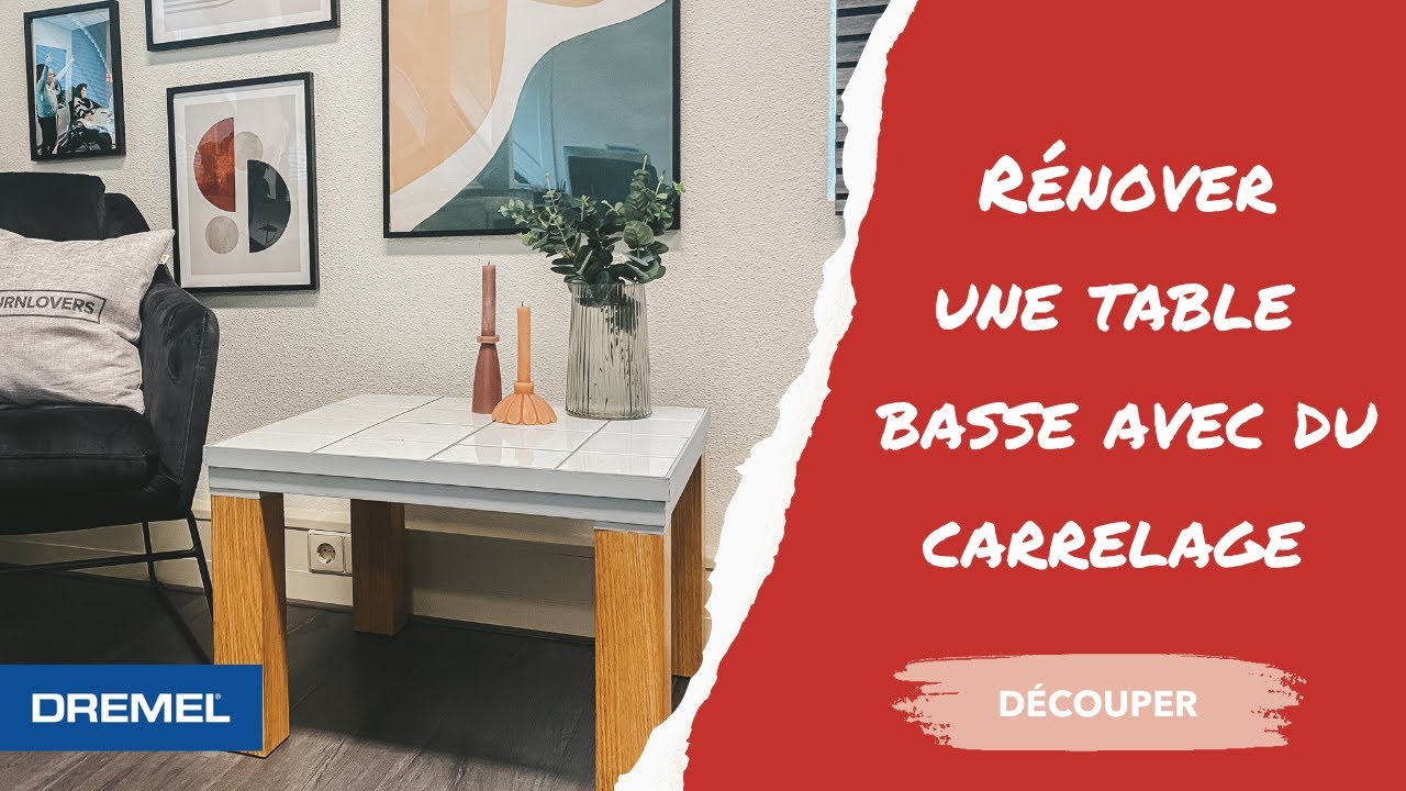 Personnalisez une table basse avec du carrelage avec dremel