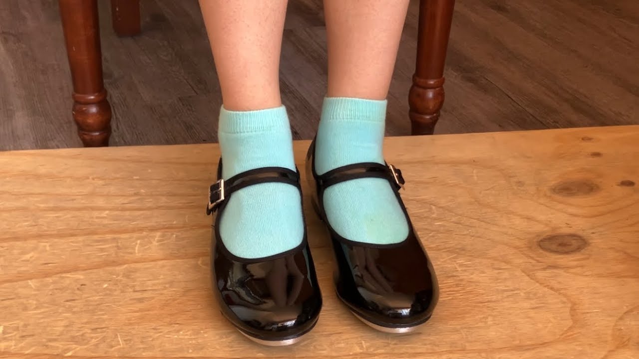 Tapping with Turquoise Socks (Mary Janes Shiny Tap Shoes)