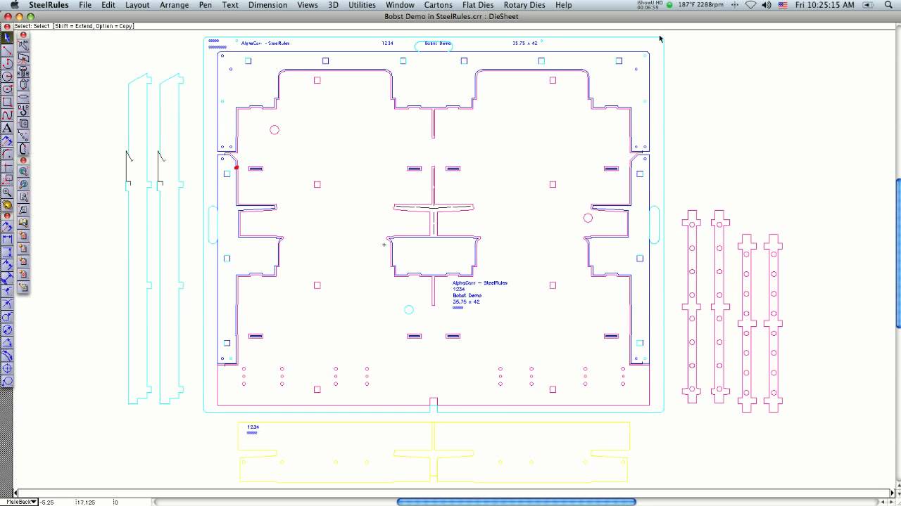 Make a Bobst cutting die and stipping jigs in 10 minutes in SteelRules™
