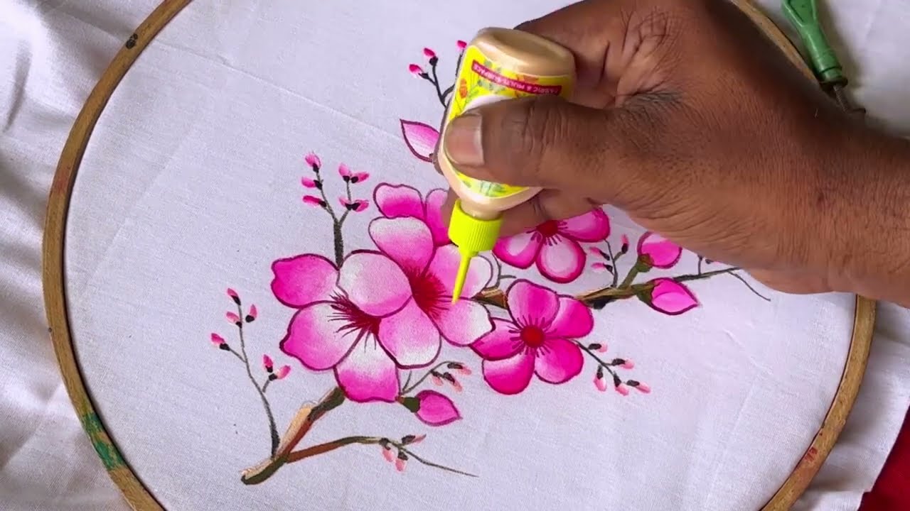 Flower shedding class-2￼ fabric painting