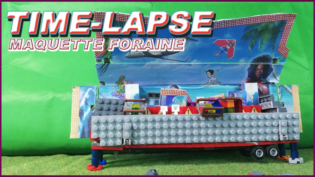 TIME Lapse lego  Montage manège  MIAMI SURF (MAQUETTE FORAINE)
