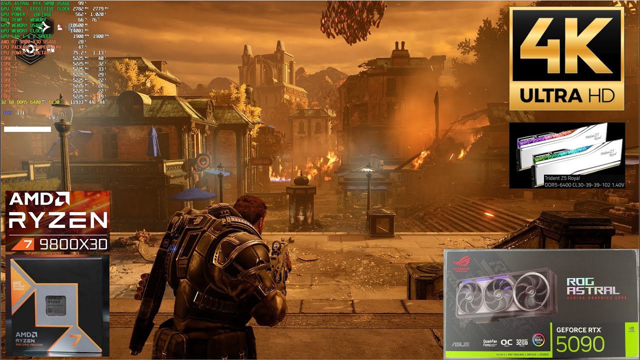 Gears 5 4K Gameplay / ASTRAL RTX 5090 / AMD Ryzen 7 9800X3D