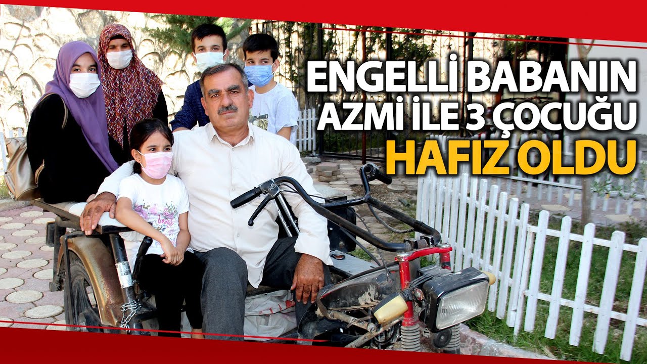 Okuma Yazma Bilmeyen Engelli Babanın Azmi İle 3 Çocuğu Hafız Oldu
