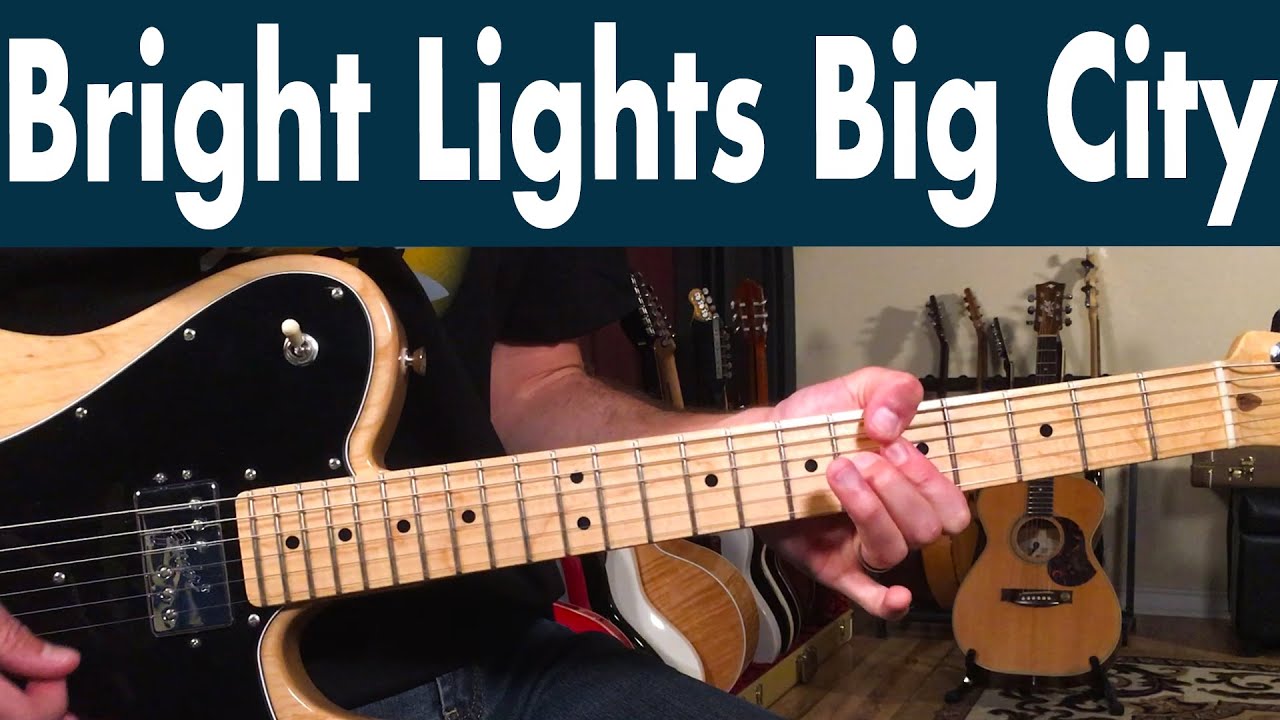 Как играть Bright Lights Big City на гитаре | Урок игры на гитаре Джимми Рида + руководство