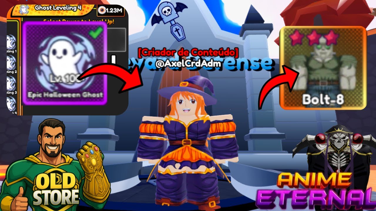 ZUMBI 3 STR E GHOST EPICO COMO FAZER ZERANDO EVENTO DE WALLOWEEN ANIME ETERNAL #ROBLOX