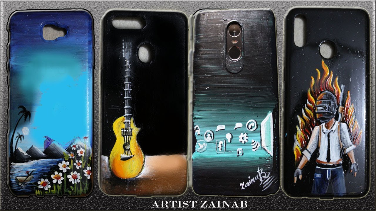 How to paint your useless mobile cover with acrylic paints || Phone case Acrylic painting#artvlogger