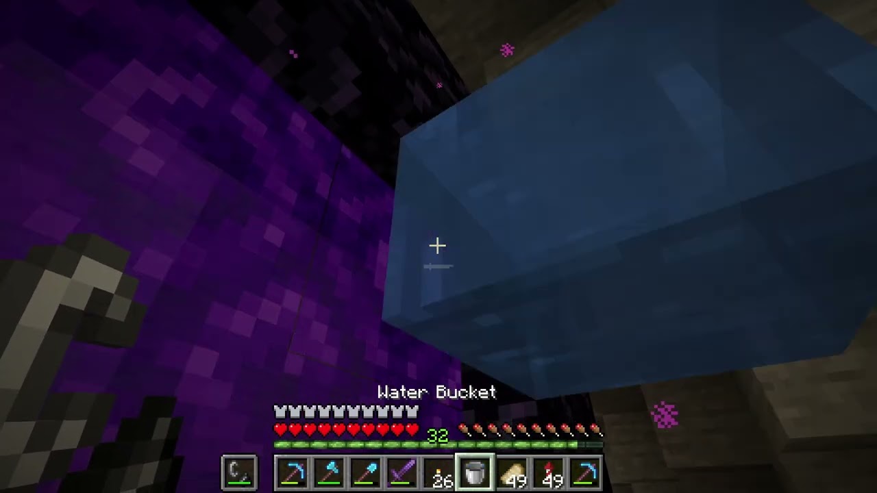 How to turn off your Nether Portal by using a Water Bucket - Minecraft