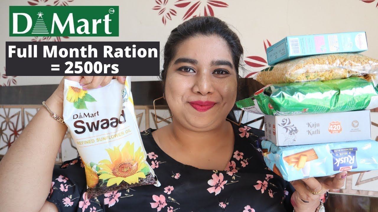Dmart Full Month Ration Under 2500rs For 2 people || Budget Grocery