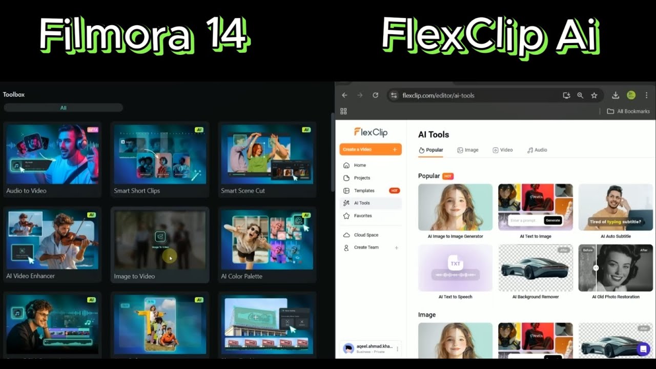 Filmora 14 vs Flex Clip ai | Which is best ai video Editor