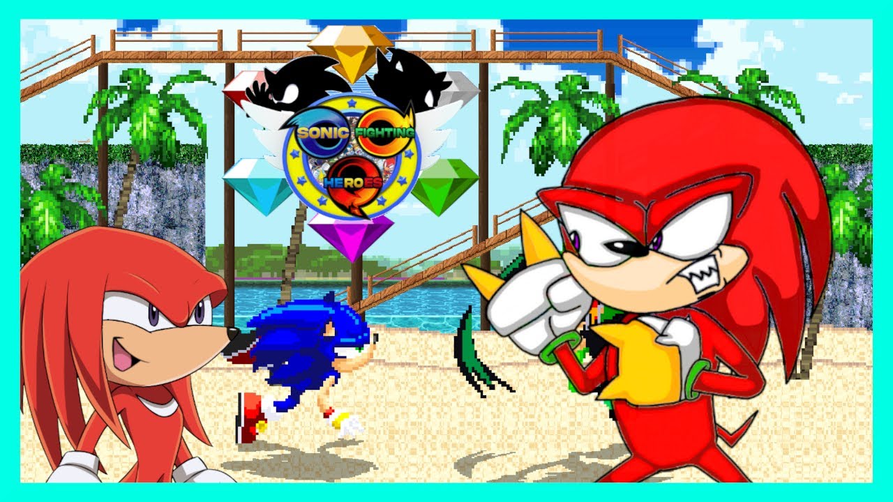 Knuckles plays Sonic Fighting Heroes!