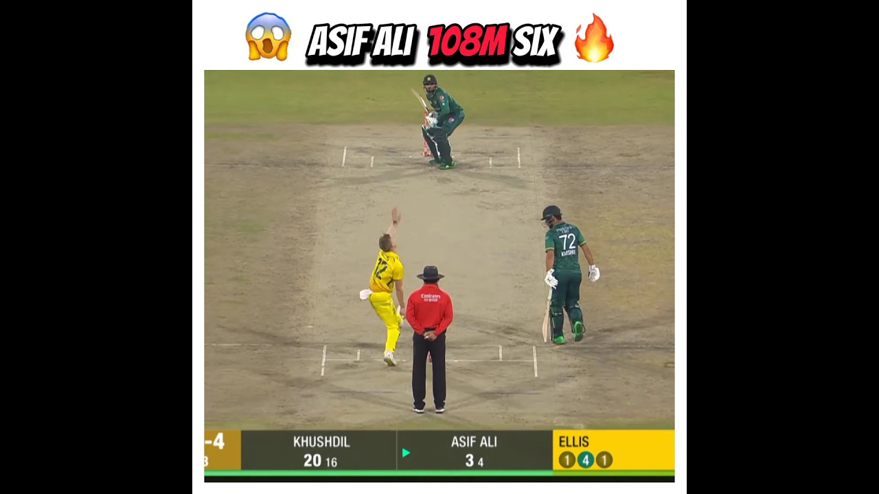 Asif Ali 108M Long Six Against Australia 🔥😂🥶 Wait for end