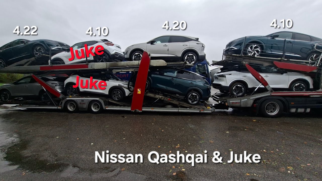 Loading 8 cars. Nissan Qashqai - 6, and Juke - 2. Height 4.22.