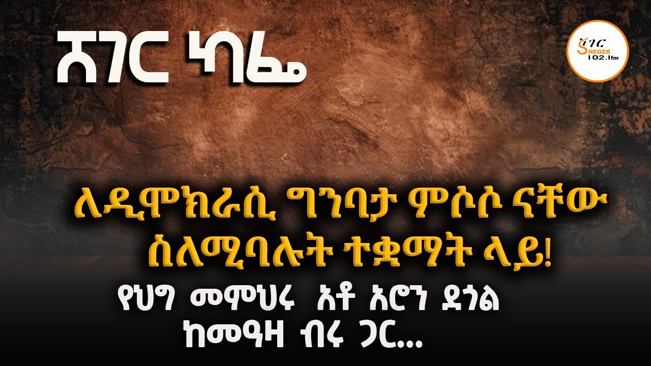Sheger Cafe - Ato Aron Degol With Meaza Birru on the Current  State of Democratic Inistitutions