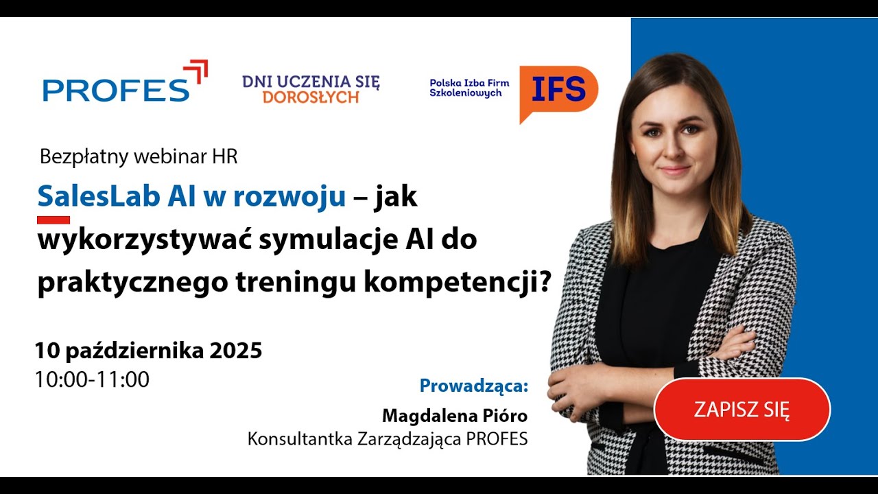 Webinar PROFES: SalesLab AI w rozwoju – jak wykorzystywać symulacje AI do treningu kompetencji?