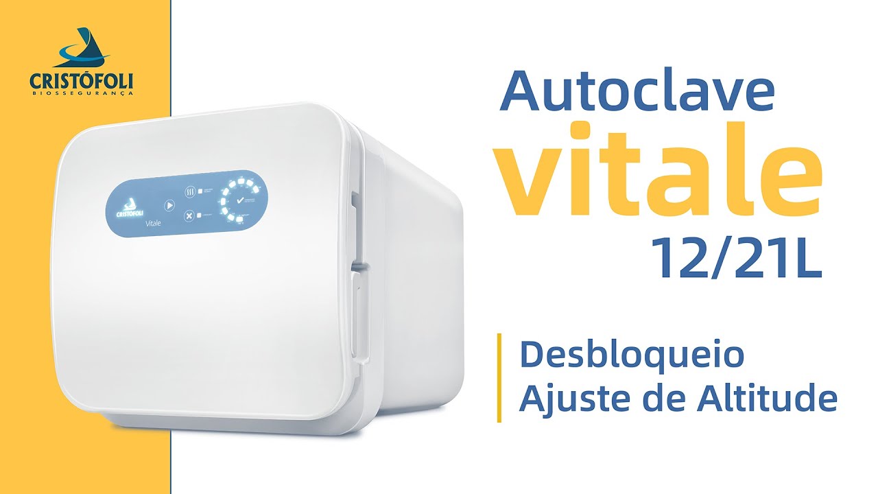 Autoclave Vitale Class 12/21L - Desbloqueio e Ajuste de Altitude