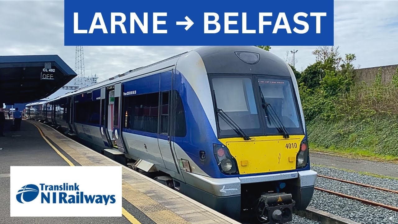 Scenic TRAIN Journey from Larne Harbour to Belfast!