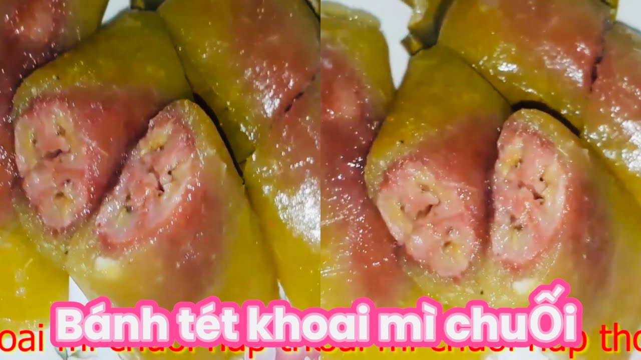 Cách làm bánh tét khoai mì nhân chuối đỏ ngon, ngày Tết đãi khách🎇🎉.