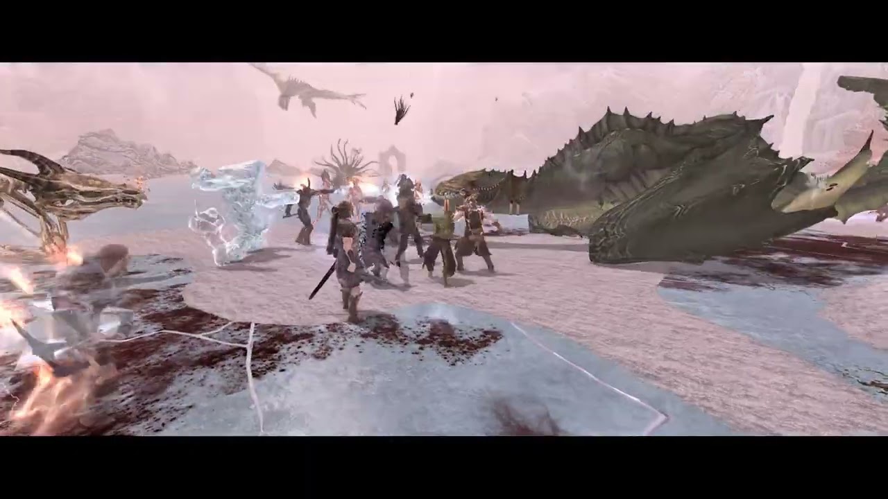 SkyrimSEBattles-Dragonborn's Team & Heroes vs Fire Clan & The Bosses (exc.Odahviing&Paarthurnax) 1/2