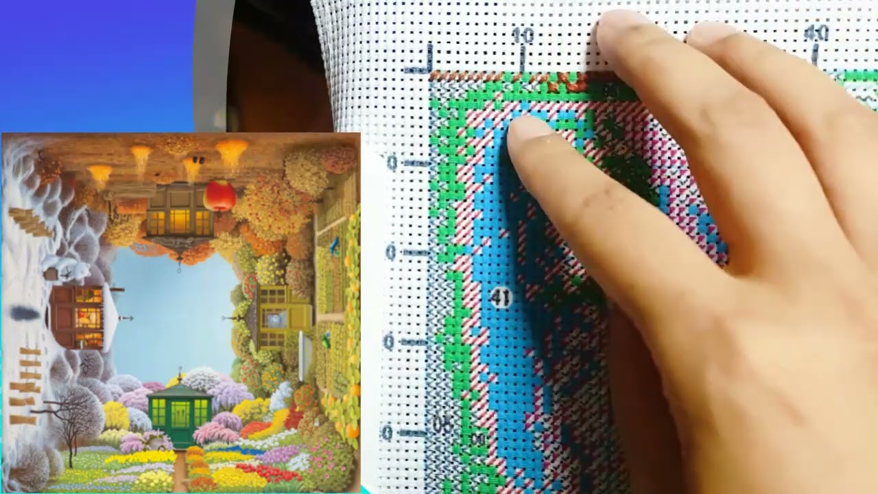 FLOSSTUBE #87 Stitch With Me / Four Seasons of Rotation / cross stitch / 십자수 / 11ct / ASMR /