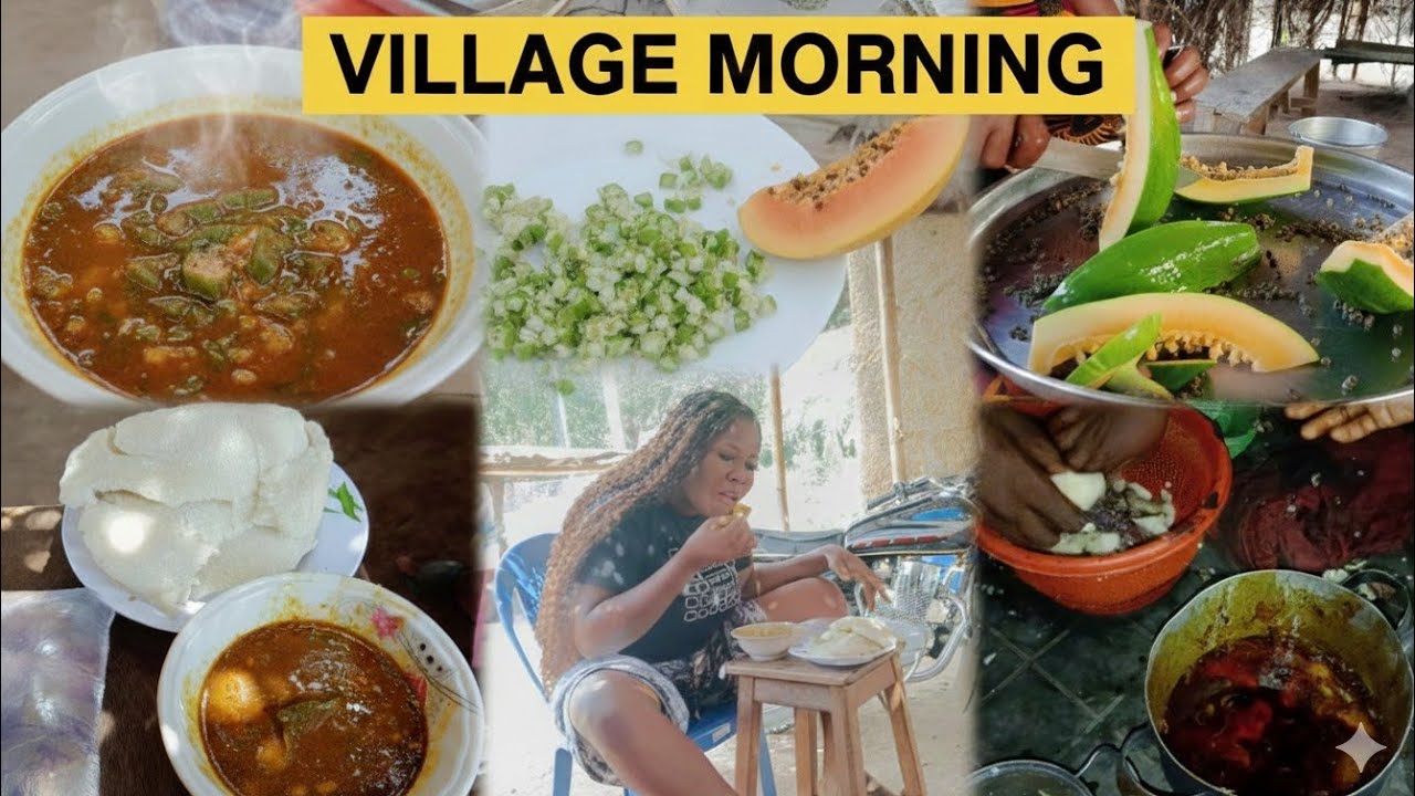 Life in the Village: My Mother’s Morning Fufu & Fresh Pawpaw Breakfast 🌿/ Days in my life 