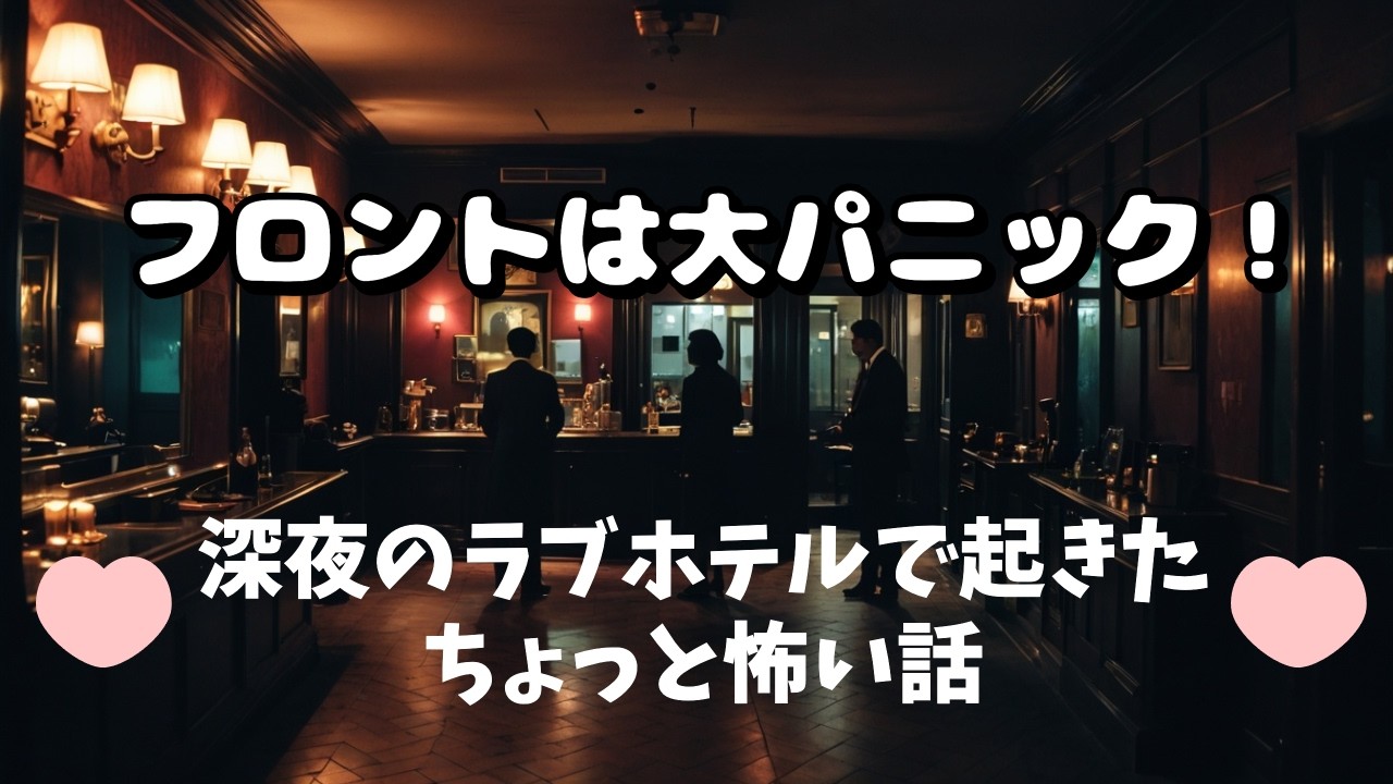 ラブホテルで働く男の独り言：フロントは大パニック！深夜のラブホテルで起きたちょっと怖い話 #ラブホテル #ルームメイク  #男と女  #レジャーホテル #フロント #フィクション #小説