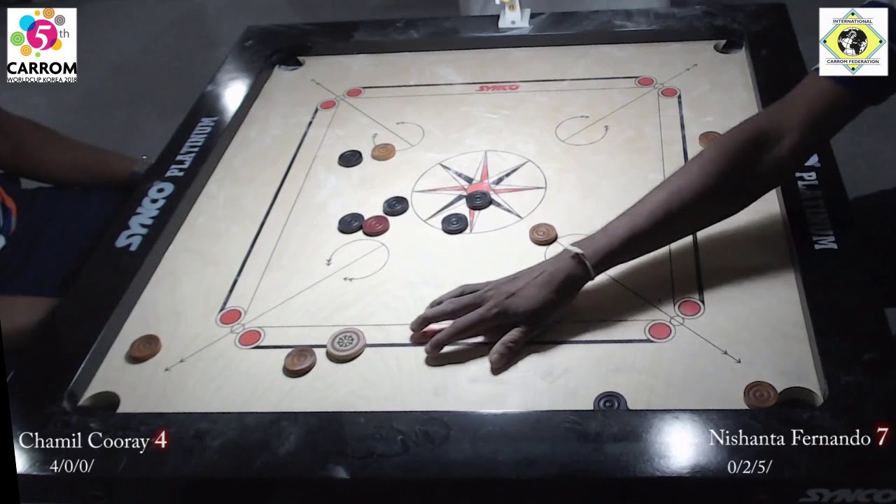 CARROM WORLD CUP KOREA 2018 Chamil Cooray vs Nishanta Fernando in Swiss League